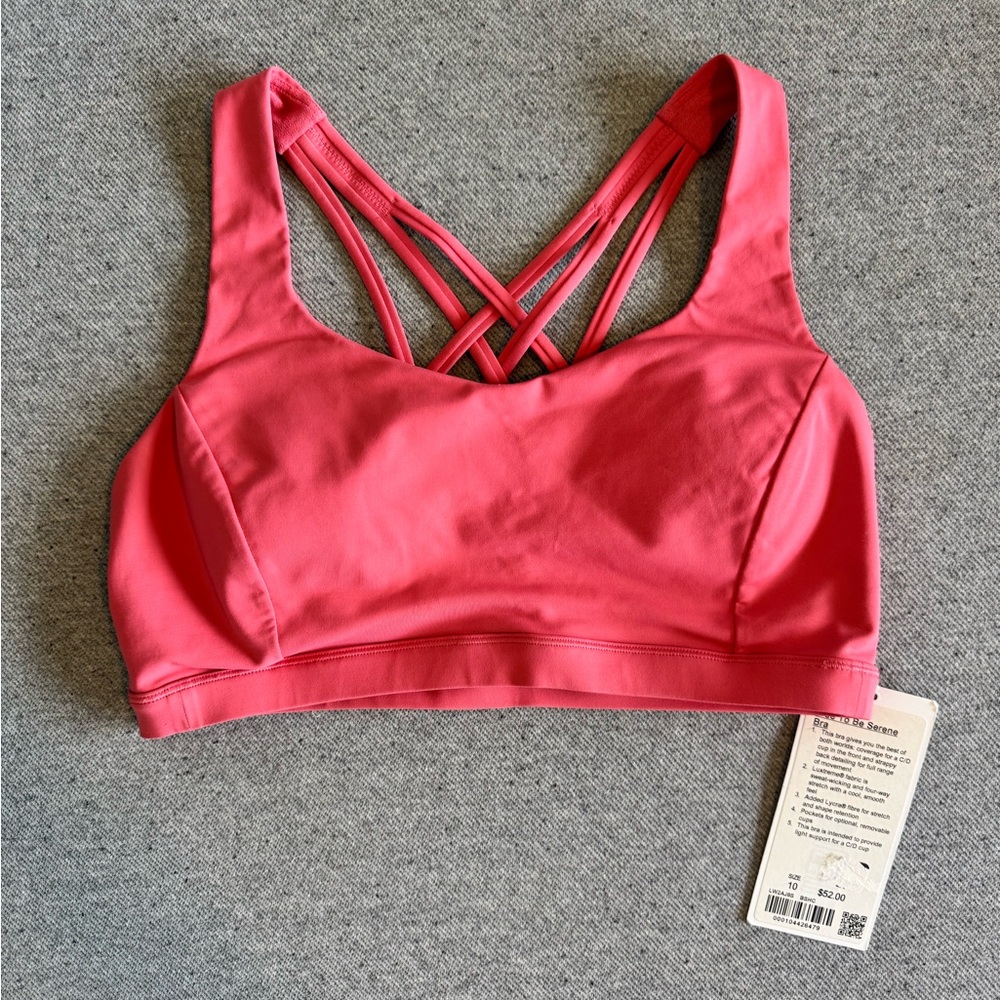 lululemon Free to Be Bra Size 10 C/D
BSHC – Blush Coral